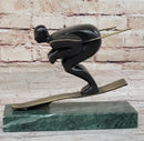 Bronze Sport Trophy Mid Century Skiing by Mario Nick Signed