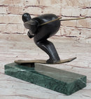 Bronze Sport Trophy Mid Century Skiing by Mario Nick Signed