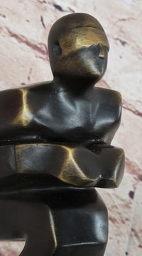 Bronze Sport Trophy Mid Century Skiing by Mario Nick Signed