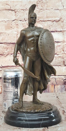 Spartan Greek Warrior w/ US Marine Corps Logo Bronze 12" x 6"