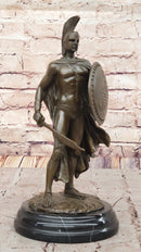 Spartan Greek Warrior w/ US Marine Corps Logo Bronze 12" x 6"