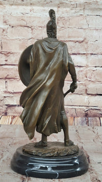 Spartan Greek Warrior w/ US Marine Corps Logo Bronze 12" x 6"