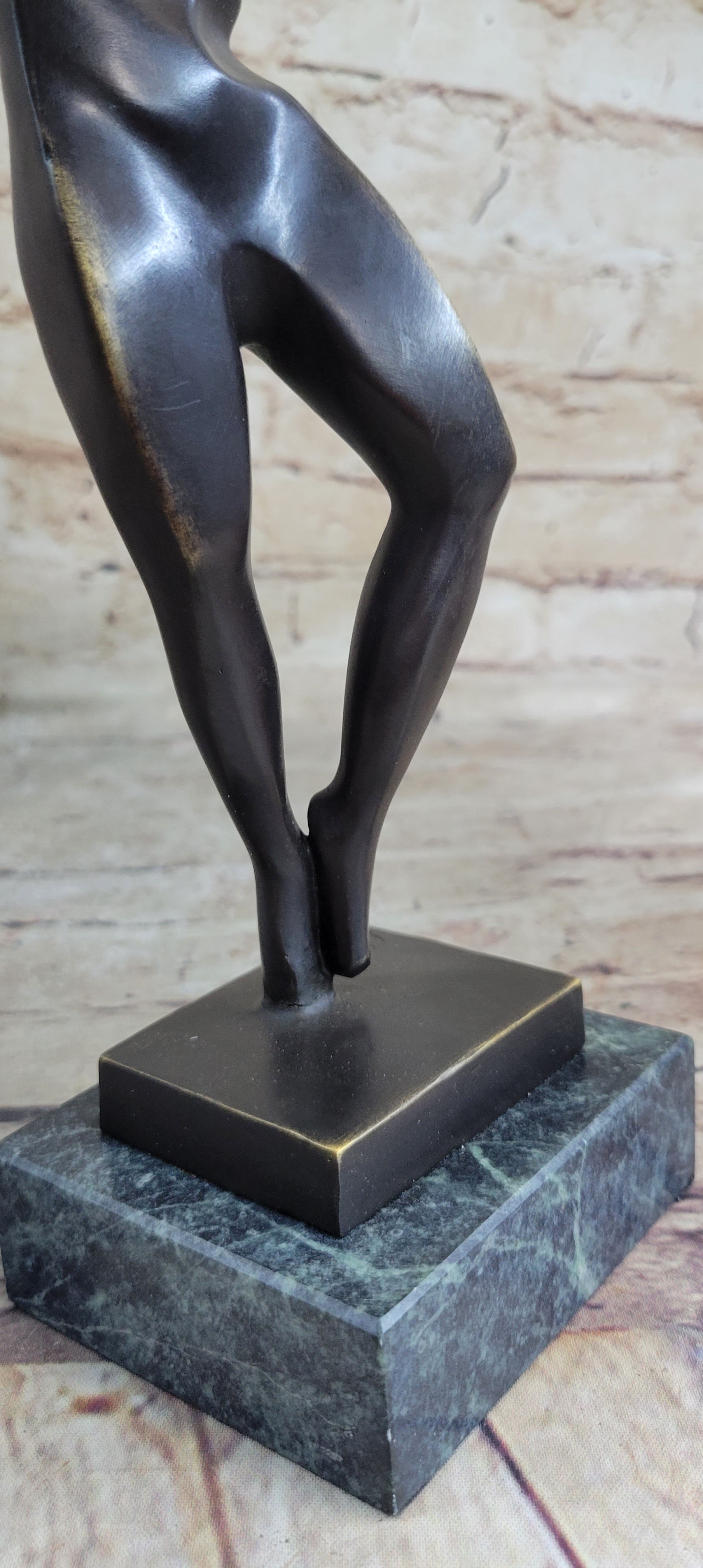 Signed Abstract Modern Art Basketball Player Bronze Sculpture