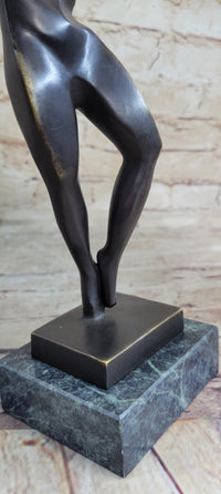 Signed Abstract Modern Art Basketball Player Bronze Sculpture