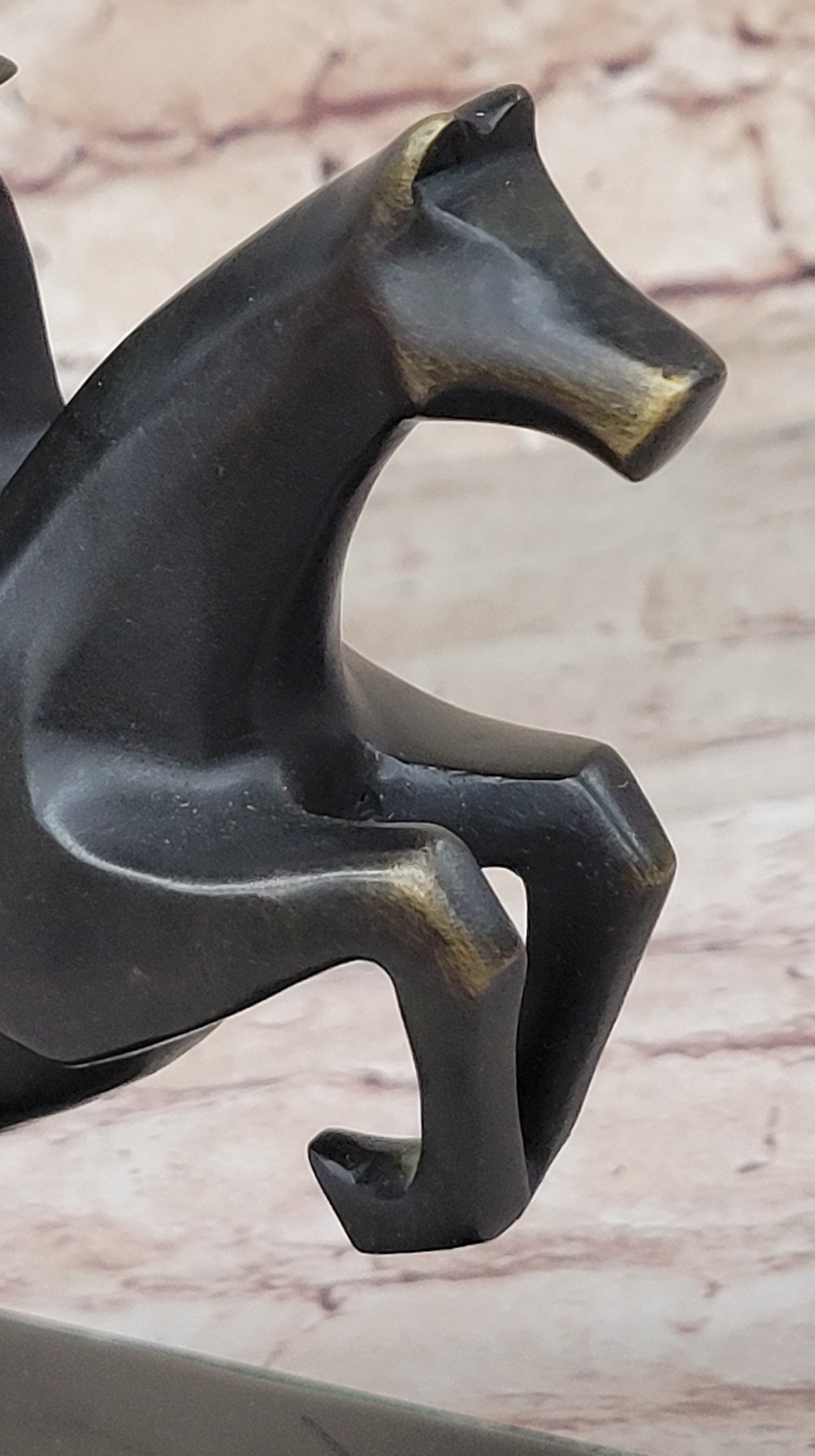 Signed Mario Nick Sport Jockey on Horse Bronze Sculpture