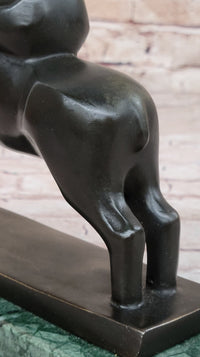 Signed Mario Nick Sport Jockey on Horse Bronze Sculpture