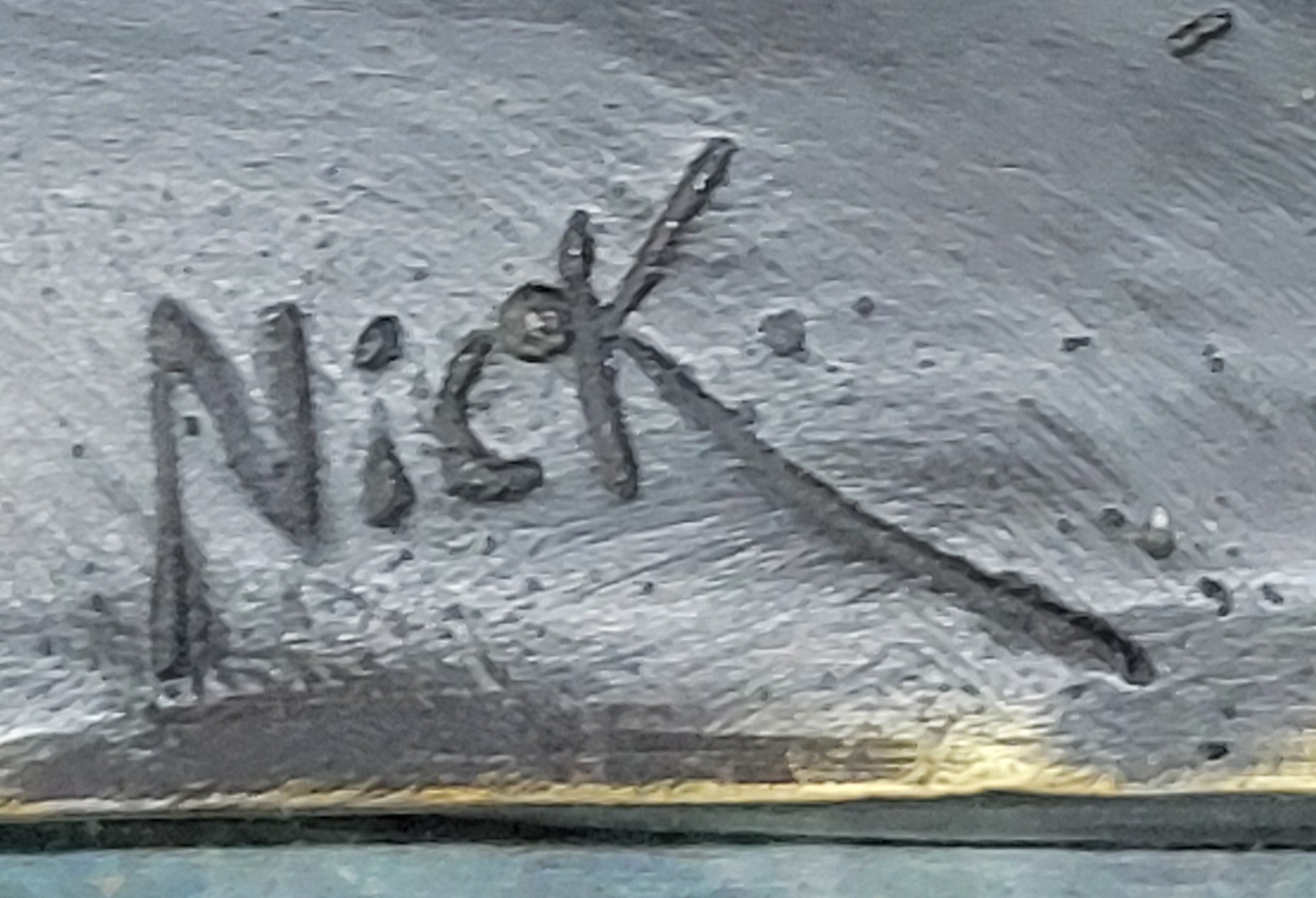 Bronze Curling Player Sculpture on Marble Base