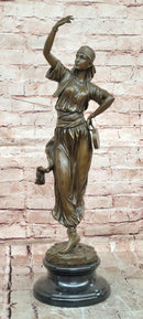 Hand Made Milo Art Nouveau Style Dancing Female Bronze Statue Figurine Artwork