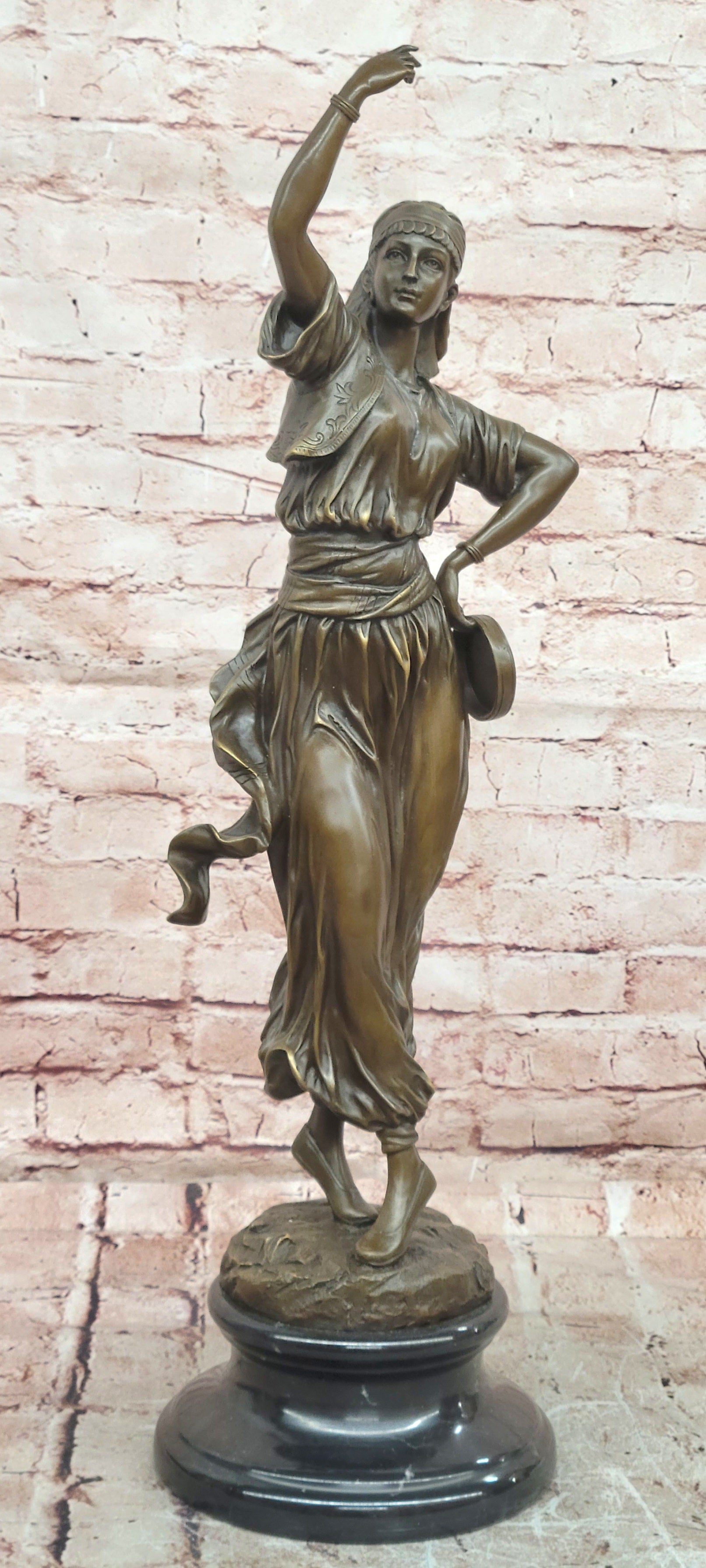 Hand Made Milo Art Nouveau Style Dancing Female Bronze Statue Figurine Artwork