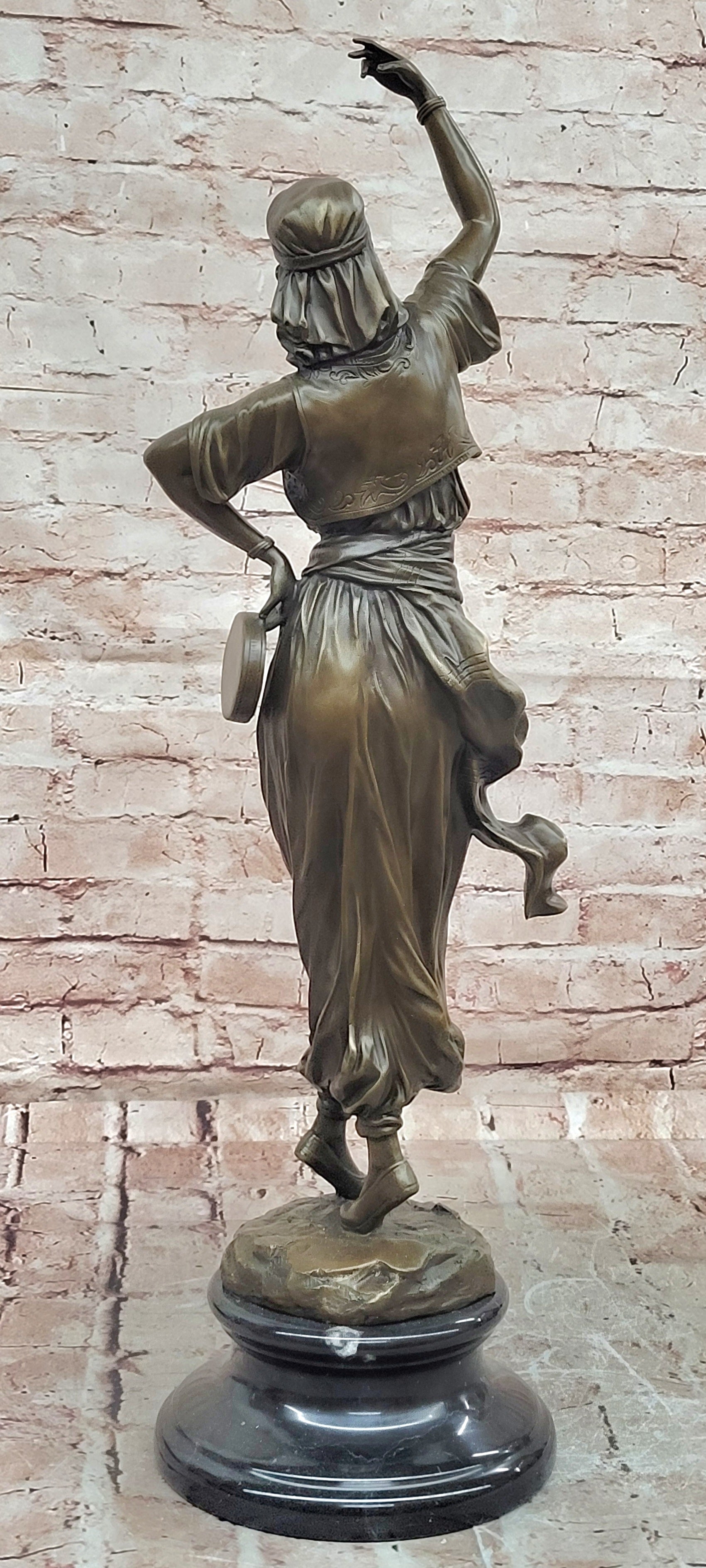Hand Made Milo Art Nouveau Style Dancing Female Bronze Statue Figurine Artwork