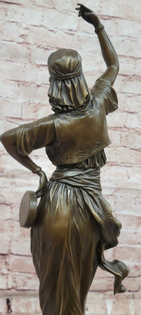 Hand Made Milo Art Nouveau Style Dancing Female Bronze Statue Figurine Artwork