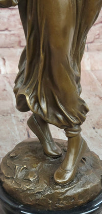 Hand Made Milo Art Nouveau Style Dancing Female Bronze Statue Figurine Artwork