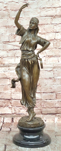 Hand Made Milo Art Nouveau Style Dancing Female Bronze Statue Figurine Artwork