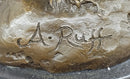 Signed Andore Ruff Bronze Sculpture Mythological Bronze Woman Statue with Bird