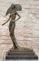 Art Deco Lady Statue by J.Erte Female Sexy Woman Dancer Sculpture Statue