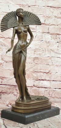Art Deco Lady Statue by J.Erte Female Sexy Woman Dancer Sculpture Statue