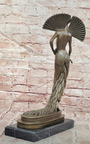 Art Deco Lady Statue by J.Erte Female Sexy Woman Dancer Sculpture Statue