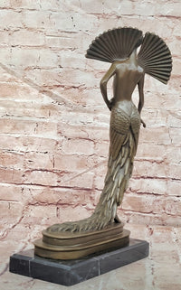 Art Deco Lady Statue by J.Erte Female Sexy Woman Dancer Sculpture Statue
