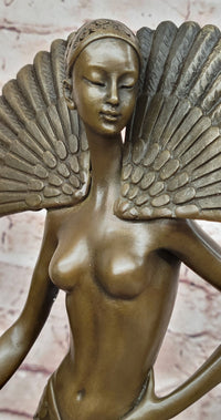 Art Deco Lady Statue by J.Erte Female Sexy Woman Dancer Sculpture Statue