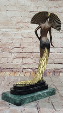 J. Erte Bronze Goddess Sculpture – Art Nouveau with Gold Accents