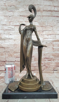 Hand Made Directoire'' by Erte Art Deco Genuine Bronze Sculpture Statue Figurine