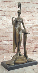 Hand Made Directoire'' by Erte Art Deco Genuine Bronze Sculpture Statue Figurine
