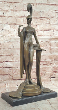 Hand Made Directoire'' by Erte Art Deco Genuine Bronze Sculpture Statue Figurine