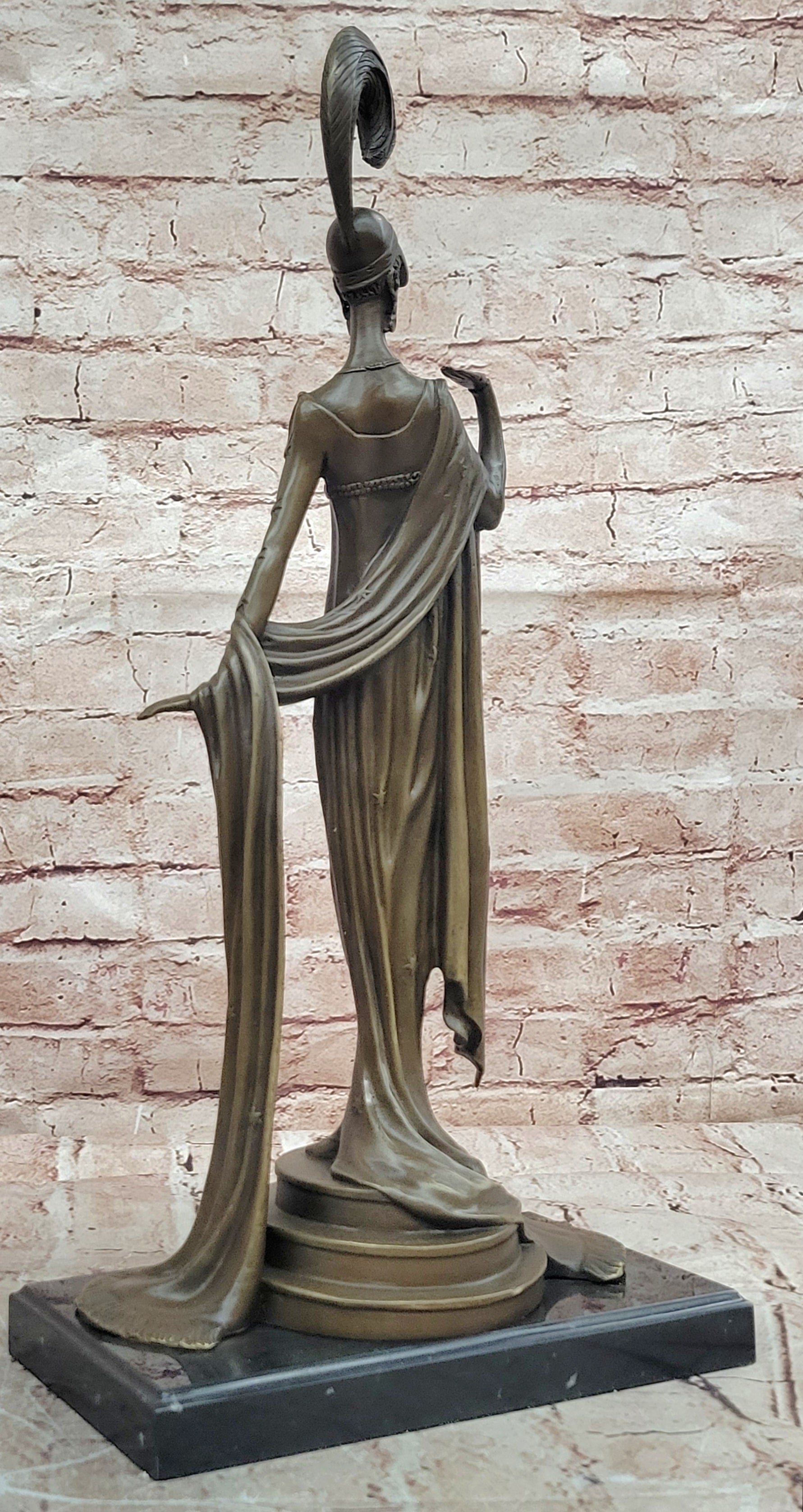 Hand Made Directoire'' by Erte Art Deco Genuine Bronze Sculpture Statue Figurine