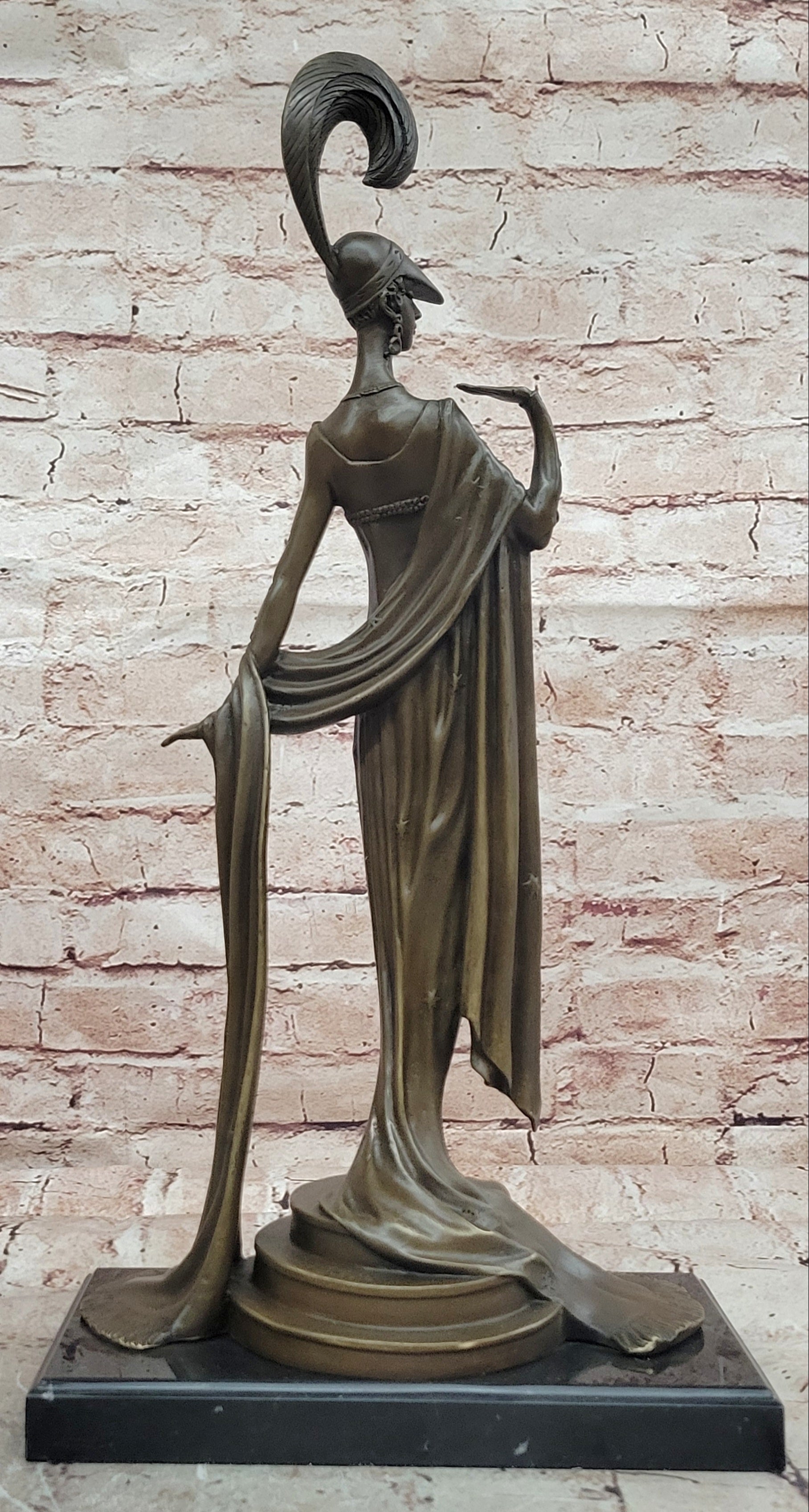 Hand Made Directoire'' by Erte Art Deco Genuine Bronze Sculpture Statue Figurine