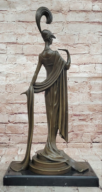 Hand Made Directoire'' by Erte Art Deco Genuine Bronze Sculpture Statue Figurine
