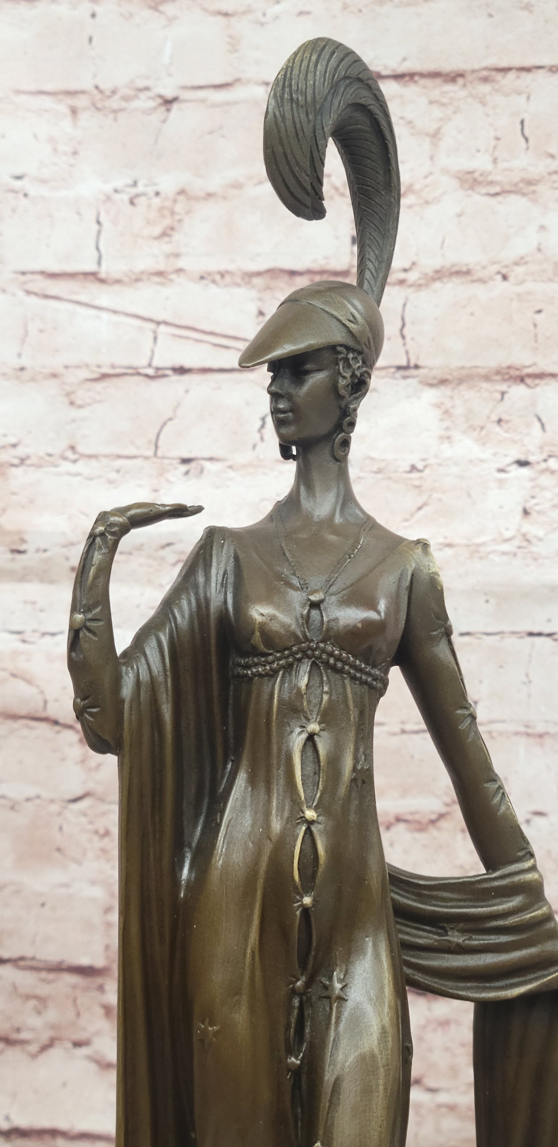 Hand Made Directoire'' by Erte Art Deco Genuine Bronze Sculpture Statue Figurine