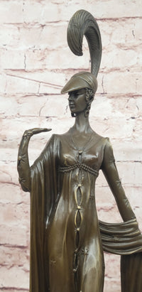 Hand Made Directoire'' by Erte Art Deco Genuine Bronze Sculpture Statue Figurine