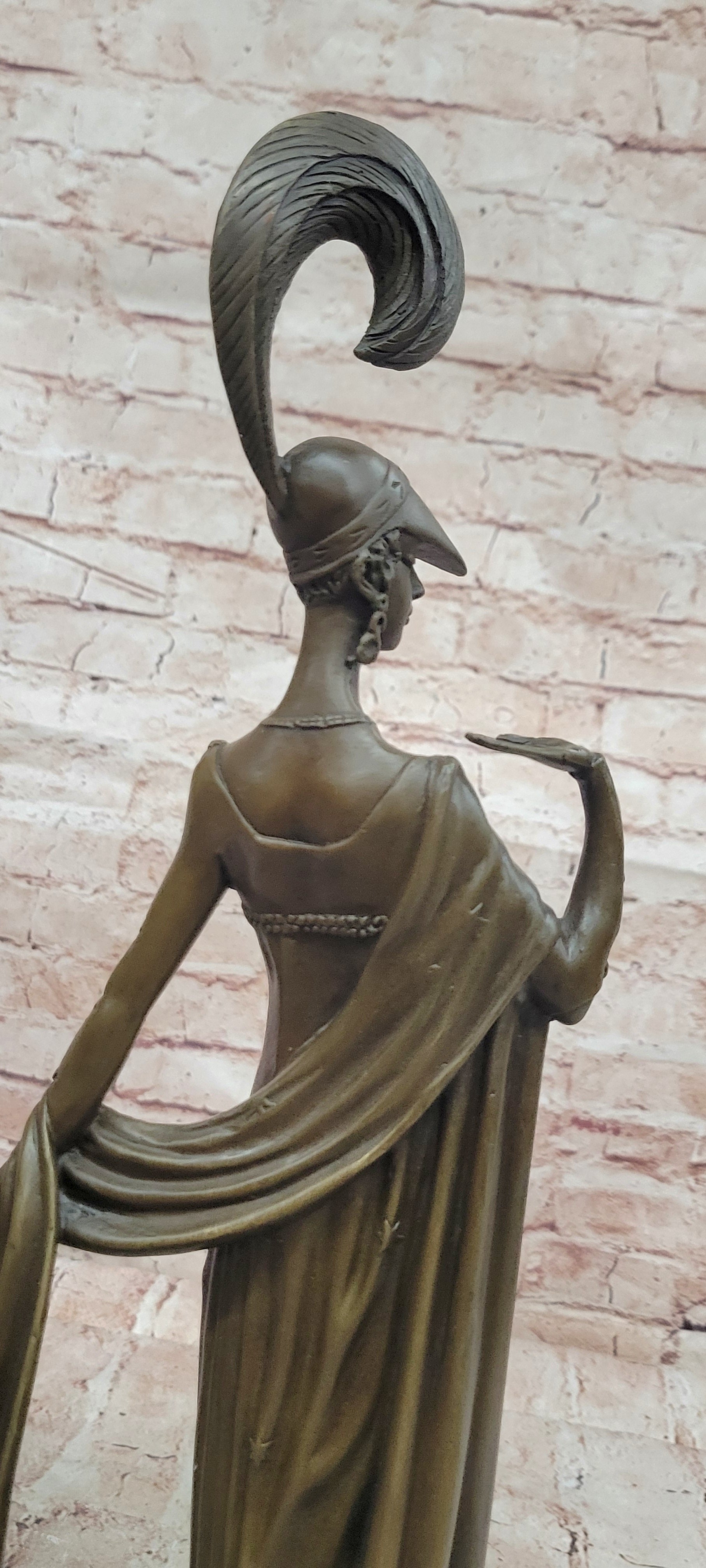 Hand Made Directoire'' by Erte Art Deco Genuine Bronze Sculpture Statue Figurine