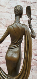 Art Deco Bronze Sculpture Dancer with Mask Signed J.Erte Figurine Statue