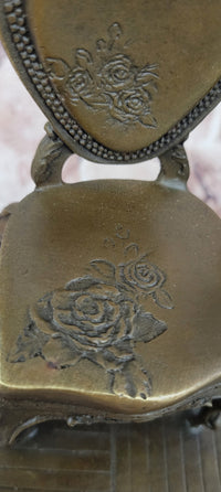 Hand Made High Society Girl Leaning on a Chair by G. Michel Bronze Sculpture