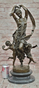 Genuine French Bronze Art Deco Festival Bound by Carrier Belleuse Hand Made