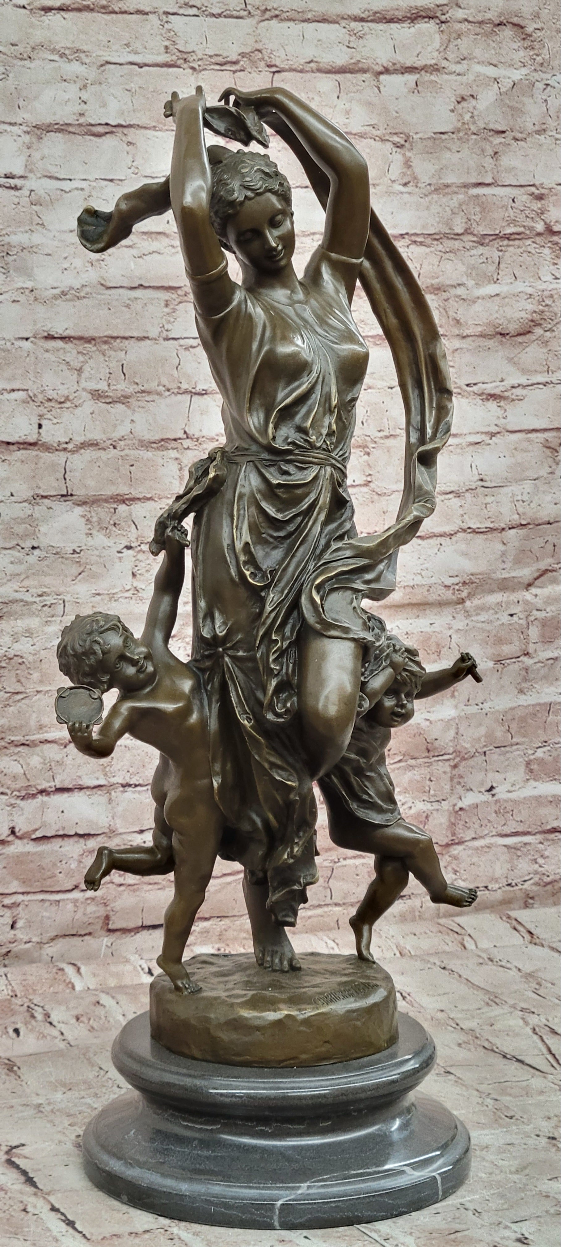 Genuine French Bronze Art Deco Festival Bound by Carrier Belleuse Hand Made