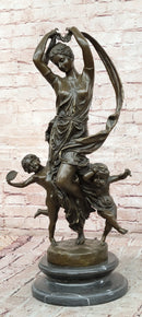 Genuine French Bronze Art Deco Festival Bound by Carrier Belleuse Hand Made