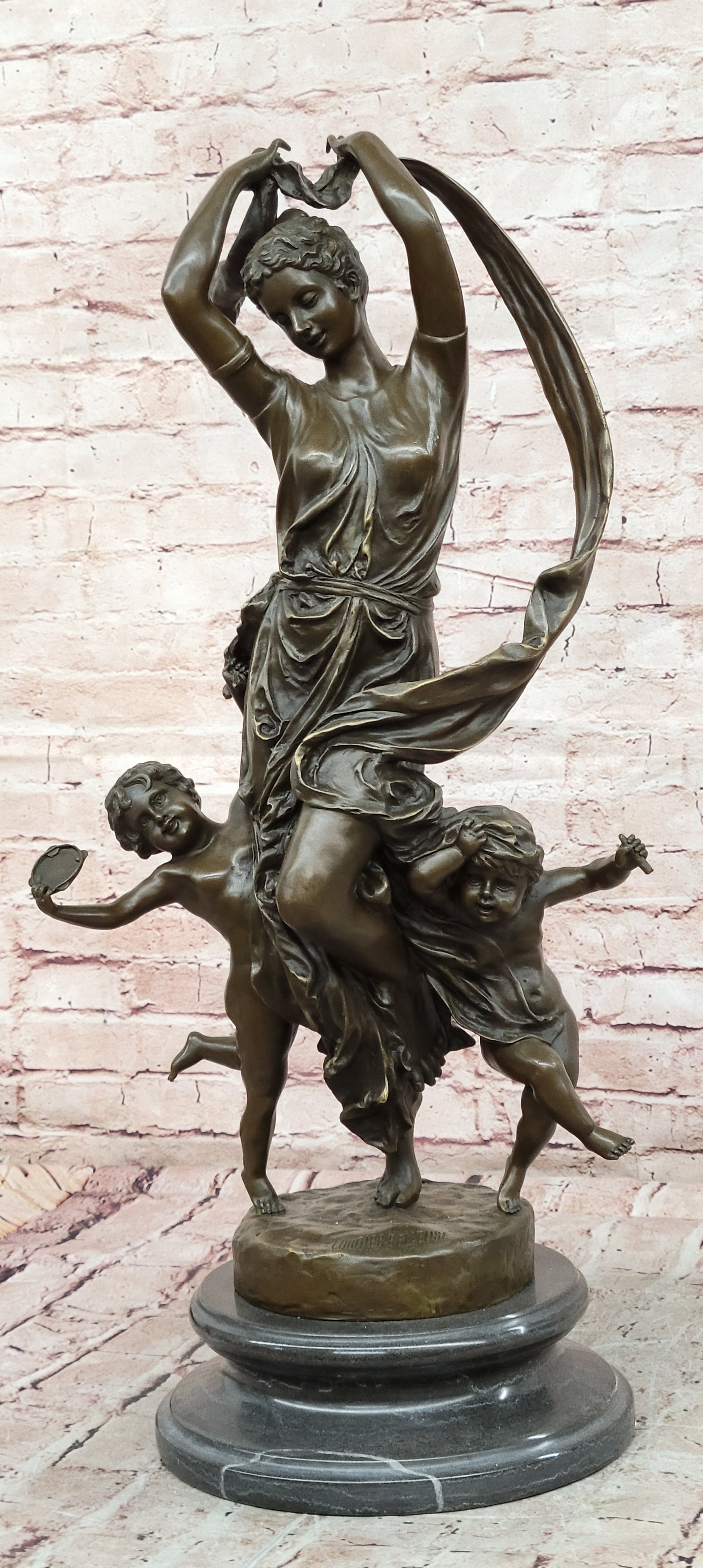 Genuine French Bronze Art Deco Festival Bound by Carrier Belleuse Hand Made