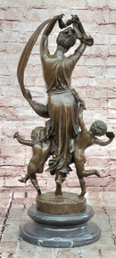 Genuine French Bronze Art Deco Festival Bound by Carrier Belleuse Hand Made