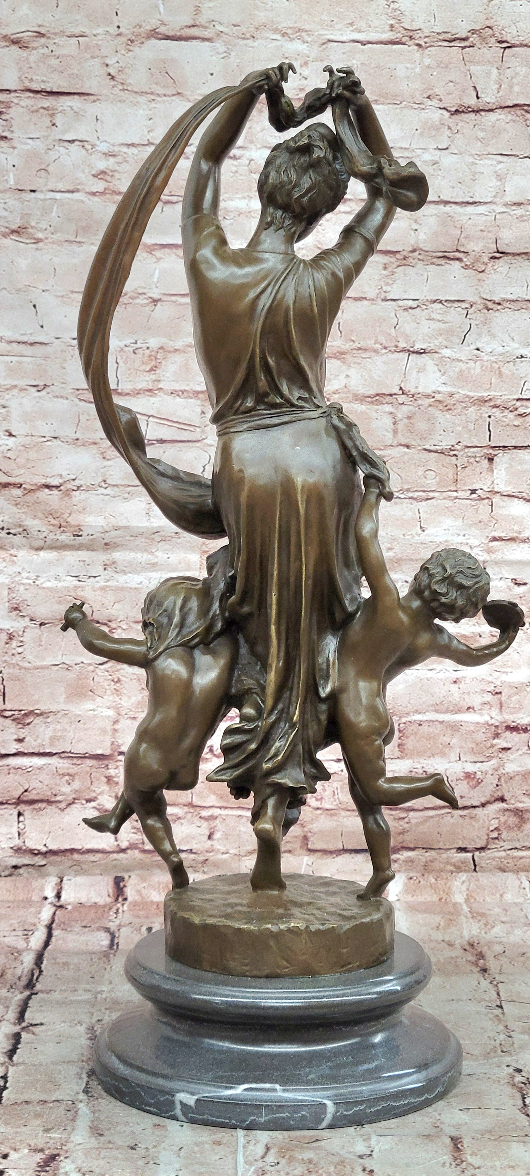 Genuine French Bronze Art Deco Festival Bound by Carrier Belleuse Hand Made