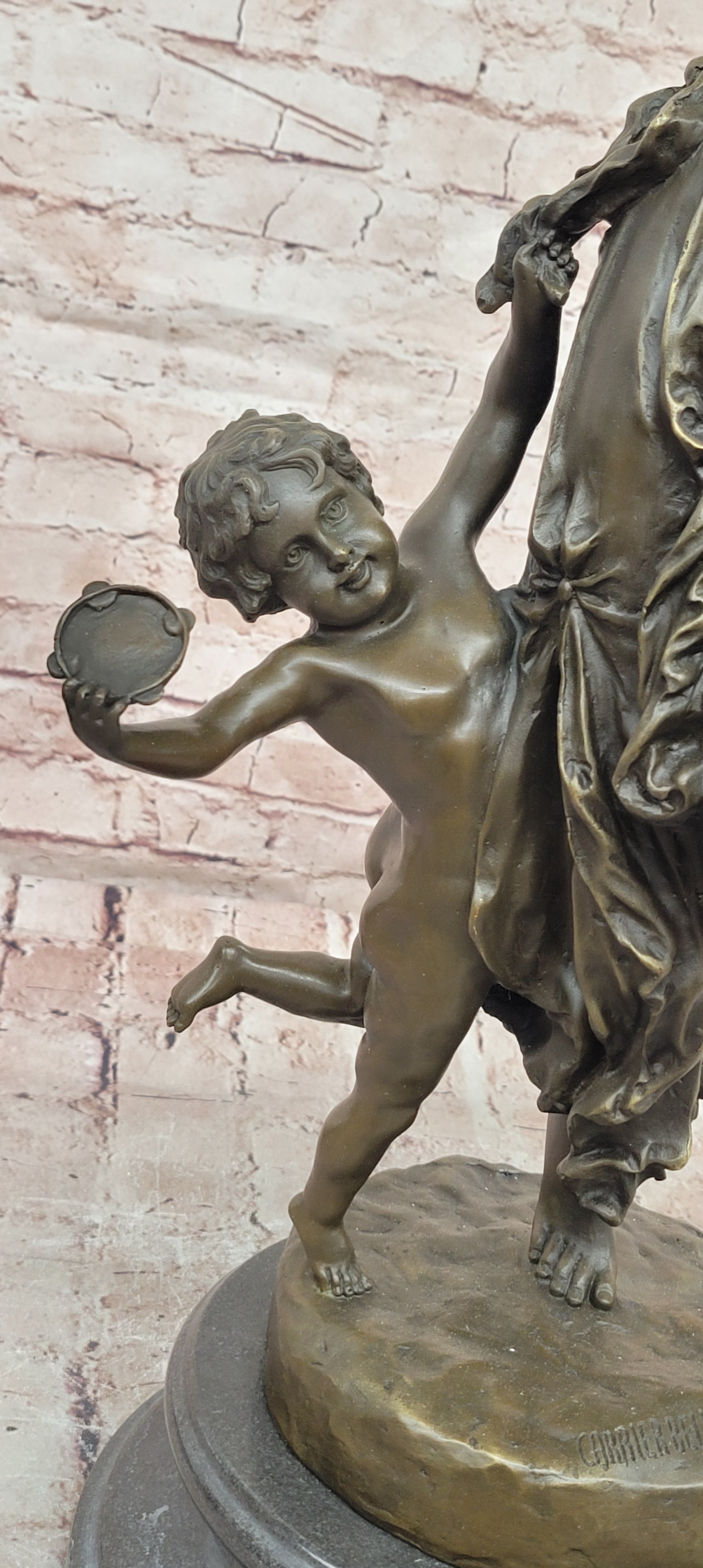 Genuine French Bronze Art Deco Festival Bound by Carrier Belleuse Hand Made