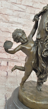 Genuine French Bronze Art Deco Festival Bound by Carrier Belleuse Hand Made