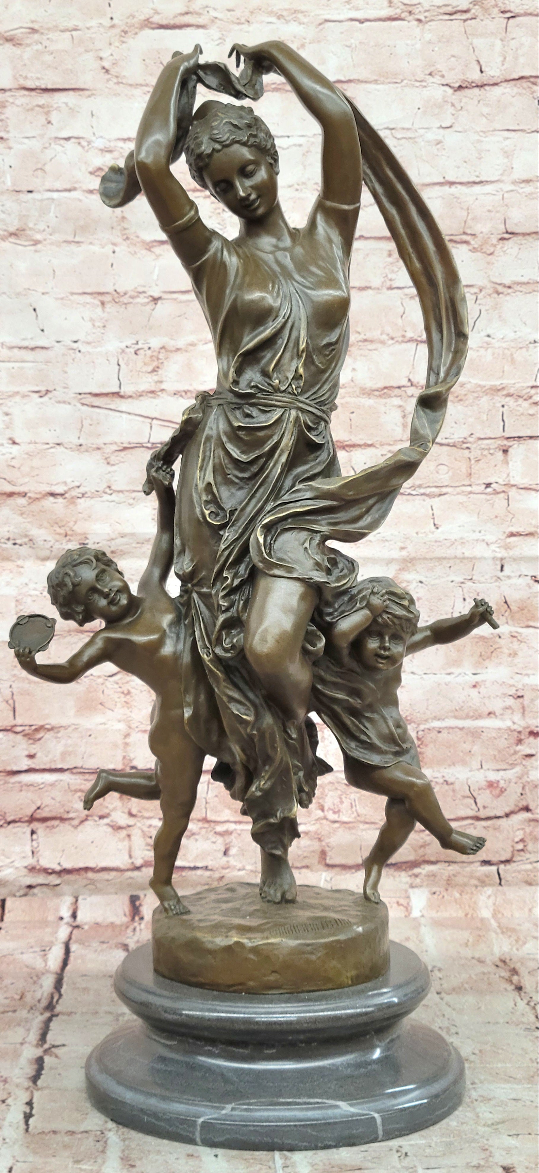 Genuine French Bronze Art Deco Festival Bound by Carrier Belleuse Hand Made