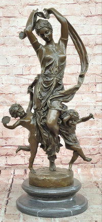 Genuine French Bronze Art Deco Festival Bound by Carrier Belleuse Hand Made