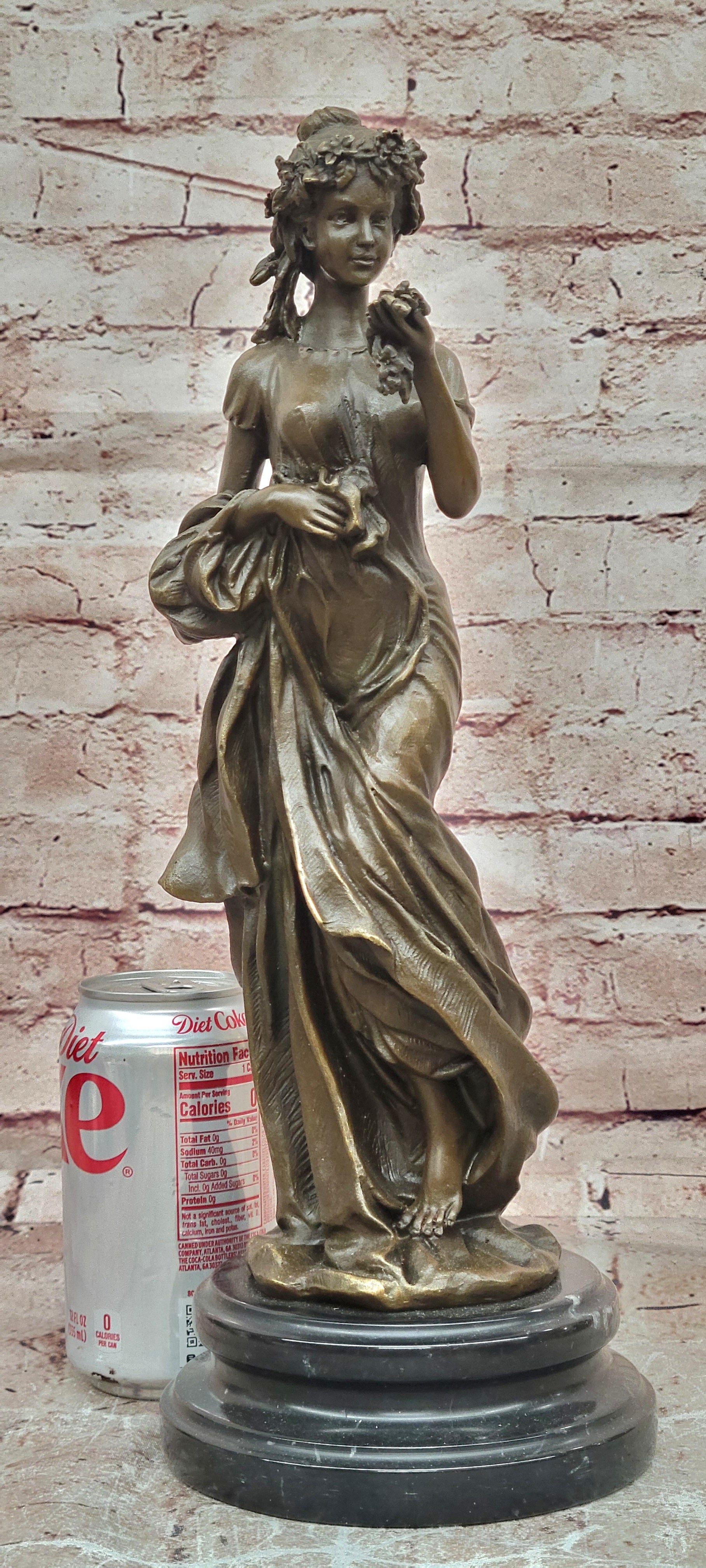 Rose Goddess Bronze Statues Female Metal Sculpture Home Decor