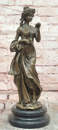Rose Goddess Bronze Statues Female Metal Sculpture Home Decor