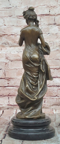 Rose Goddess Bronze Statues Female Metal Sculpture Home Decor