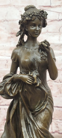 Rose Goddess Bronze Statues Female Metal Sculpture Home Decor