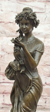 Rose Goddess Bronze Statues Female Metal Sculpture Home Decor